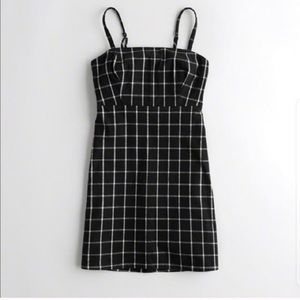 Hollister Plaid Mini Dress | Black & White | Size Small